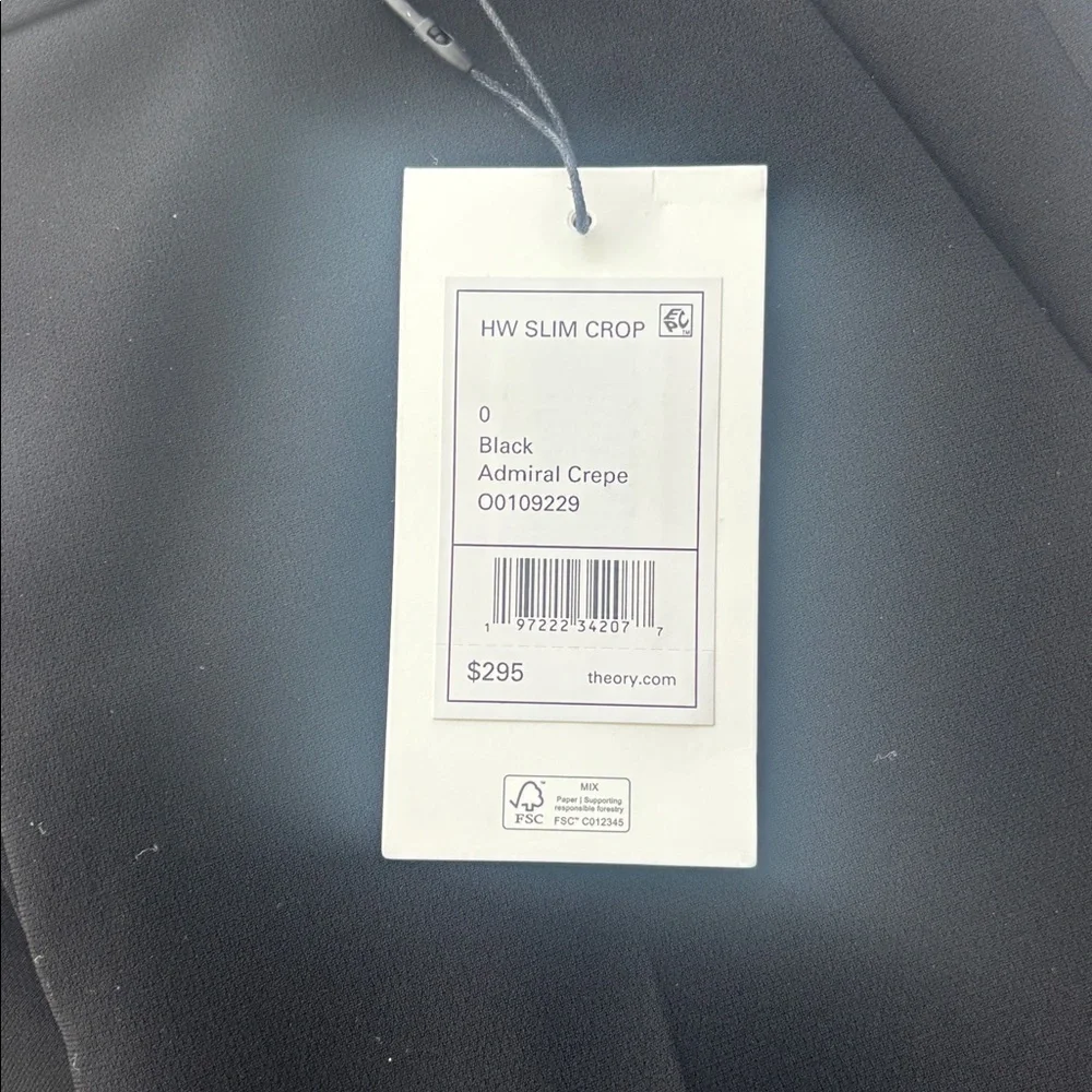 Theory Black Slim Crop Pants NWT - Picture 7 of 7